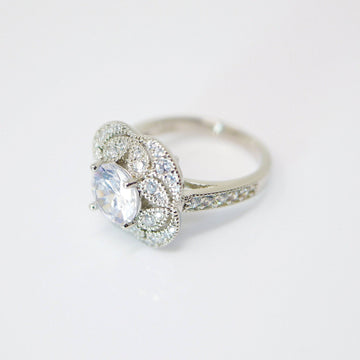 CZ Princess's smile Proposal Ring, Statement Ring, Engagement Ring, Two Ring Set, Promise Ring For a Friend, Friendship ring.